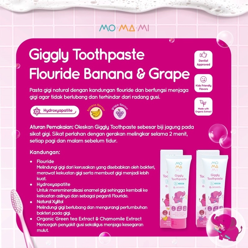 momami giggly toothpaste fluoride 50gr