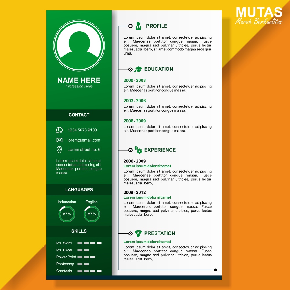Jasa Desain CV - Curriculum Vitae (Soft File/ Design Only)