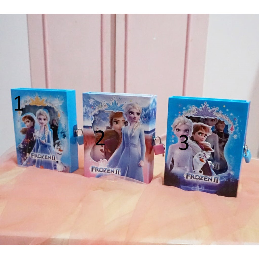BUKU DIARY GEMBOK FROZEN DISNEY JURNAL ALAT TULIS IMUT LUCU TERMURAH