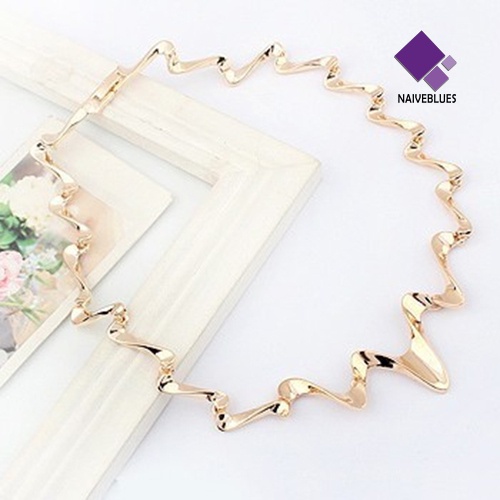 Kalung Choker Rantai Model Gelombang Gaya Korea Untuk Wanita