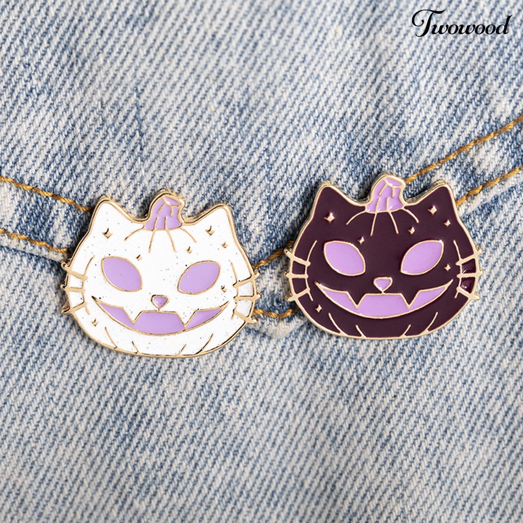 Twowood Halloween Brooch Anti-scratch Attractive Alloy Cartoon Pumpkin Brooch Pin for Backpack