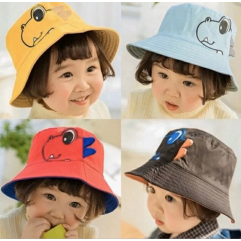 topi anak T-REk topi model Bucket Dinosaurus