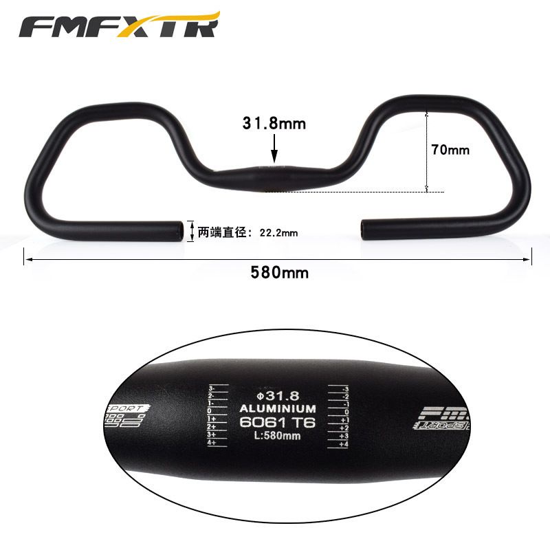 Handlebar FMFXTR Kupu-kupu 25.4x580, 25.4x610 Sepeda Roadbike MTB