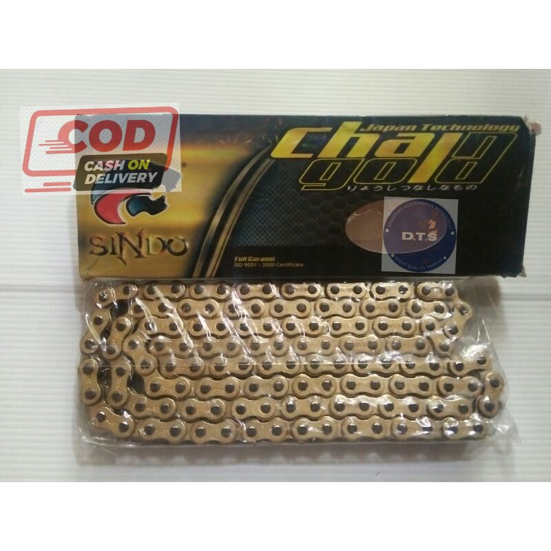 RANTAI RANTE MOTOR RANTAI MOTOR WARNA KUNING EMAS GOLD  RANTAI MOTOR UKURAN 106L 112L 120L 428H