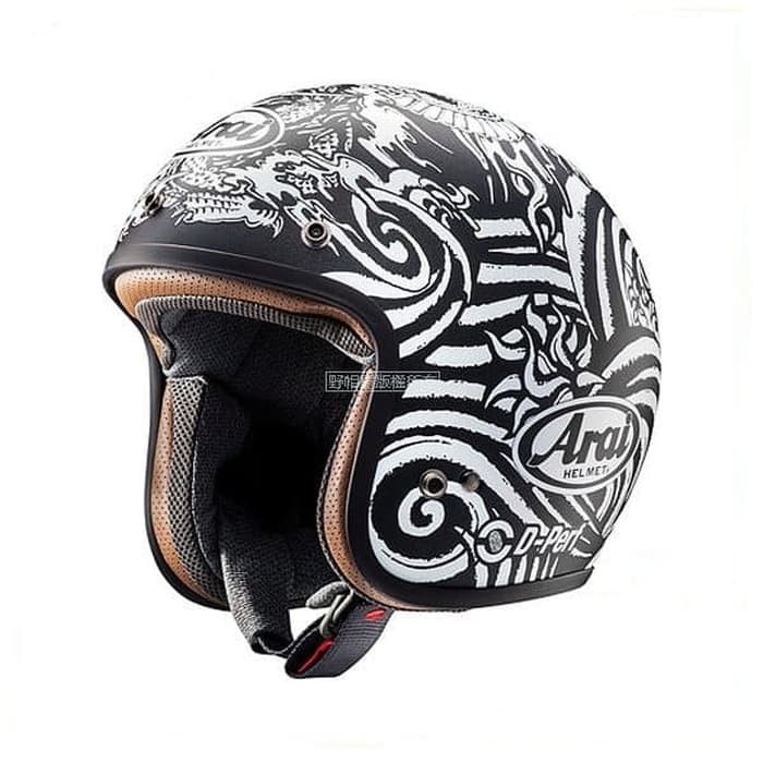 TERLARIS Arai Classic MOD ART Original Helm Half Face - Black - Size M