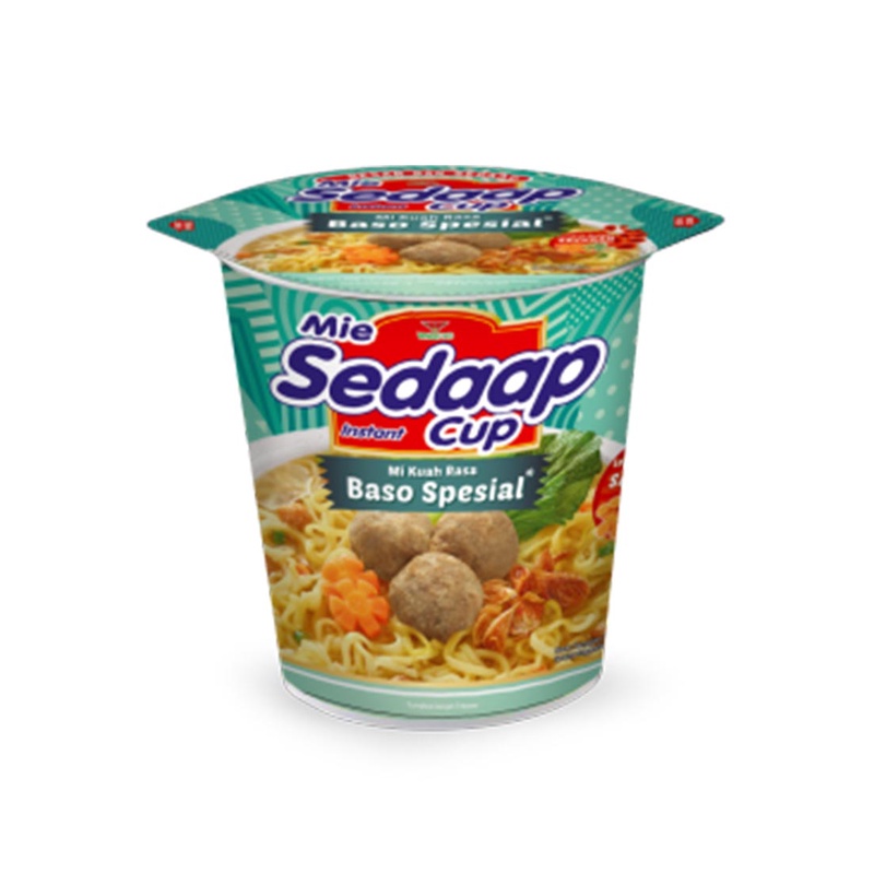 

NOODLES/MIE INSTANT SEDAP CUP KUAH RASA BASO SATUAN