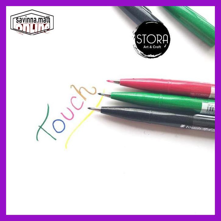 

U0Uo879- Satuan - Pentel Touch Brush Pen Colouring Kuas Spidol Lettering Doodle Y7Ry688-