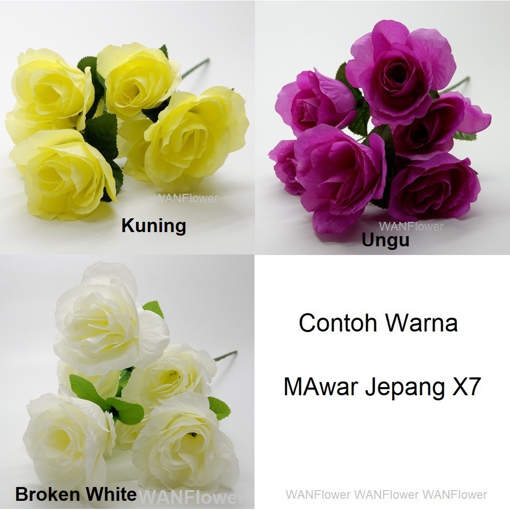 WANFLOWER Bunga Mawar Jepang X7 * DUSTY PINK