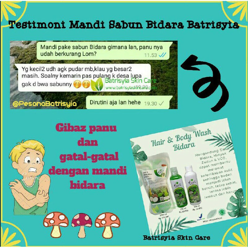 Sabun TTT Top to Toe Wash Bidara Batrisyia Herbal 250 ml