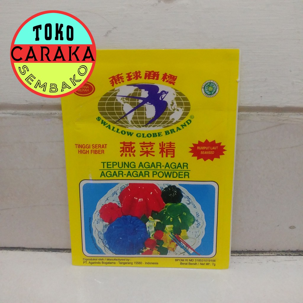 

Agar Agar Bubuk Swallow Globe - Merah - Ager Sachet - 7g