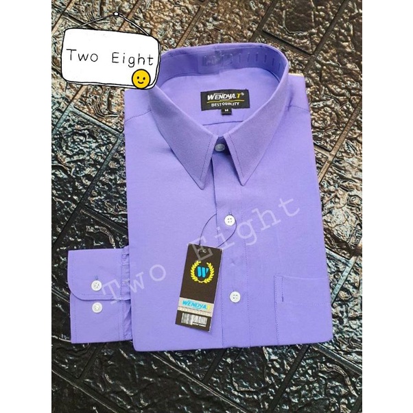Kemeja Polos Cowok Lengan Panjang Formal UNGU MUDA/LAVENDER