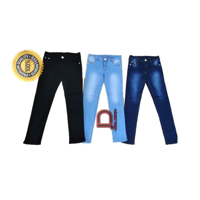 celana jeans anak tanggung polos soft jeans tebal size 24-26