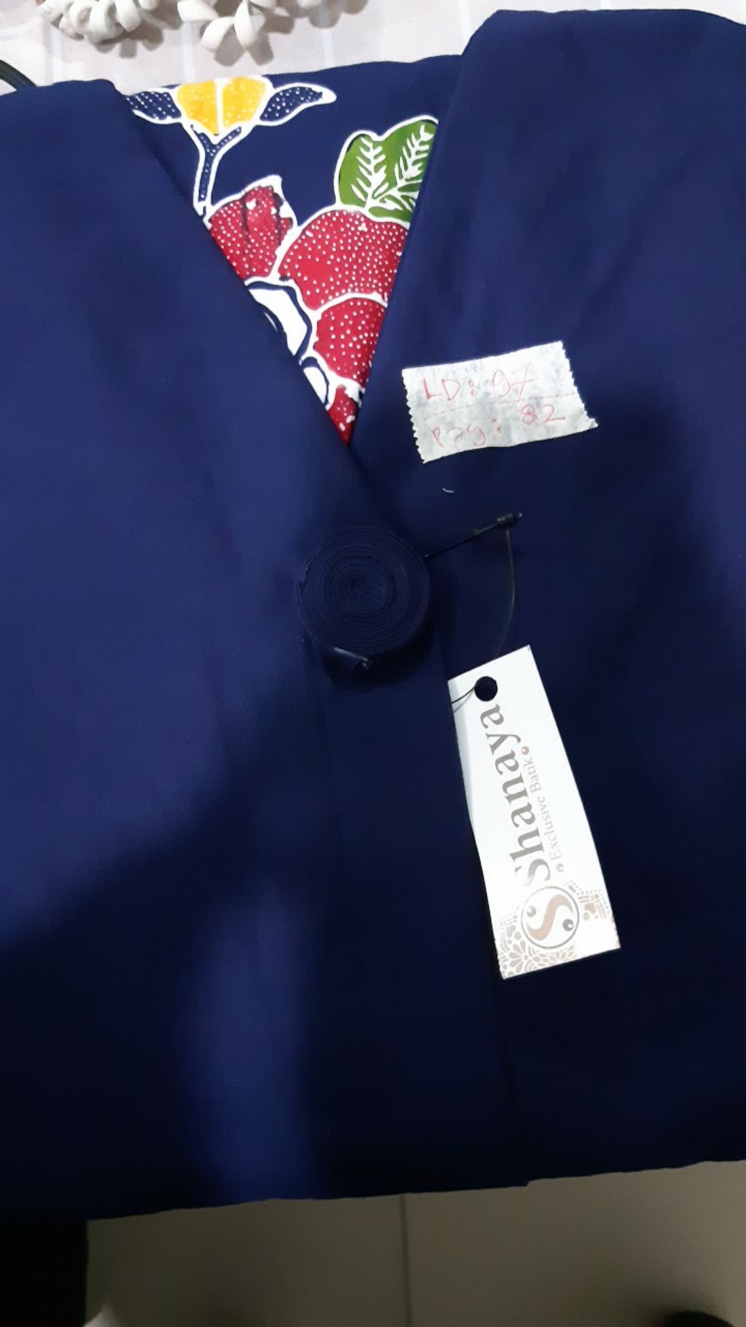 Tunik Premium Batik Cap Wonogiren Hitam Navy Merah Lapis Tricot Seragam Kerja S M L Xl Xxl