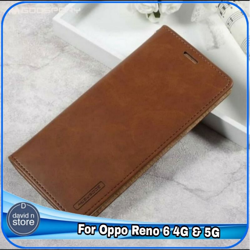 Casing Oppo Reno 6 4G Reno6 5G Flip Case Leather Cover Wallet Dompet Hp Flipcase Hard Soft
