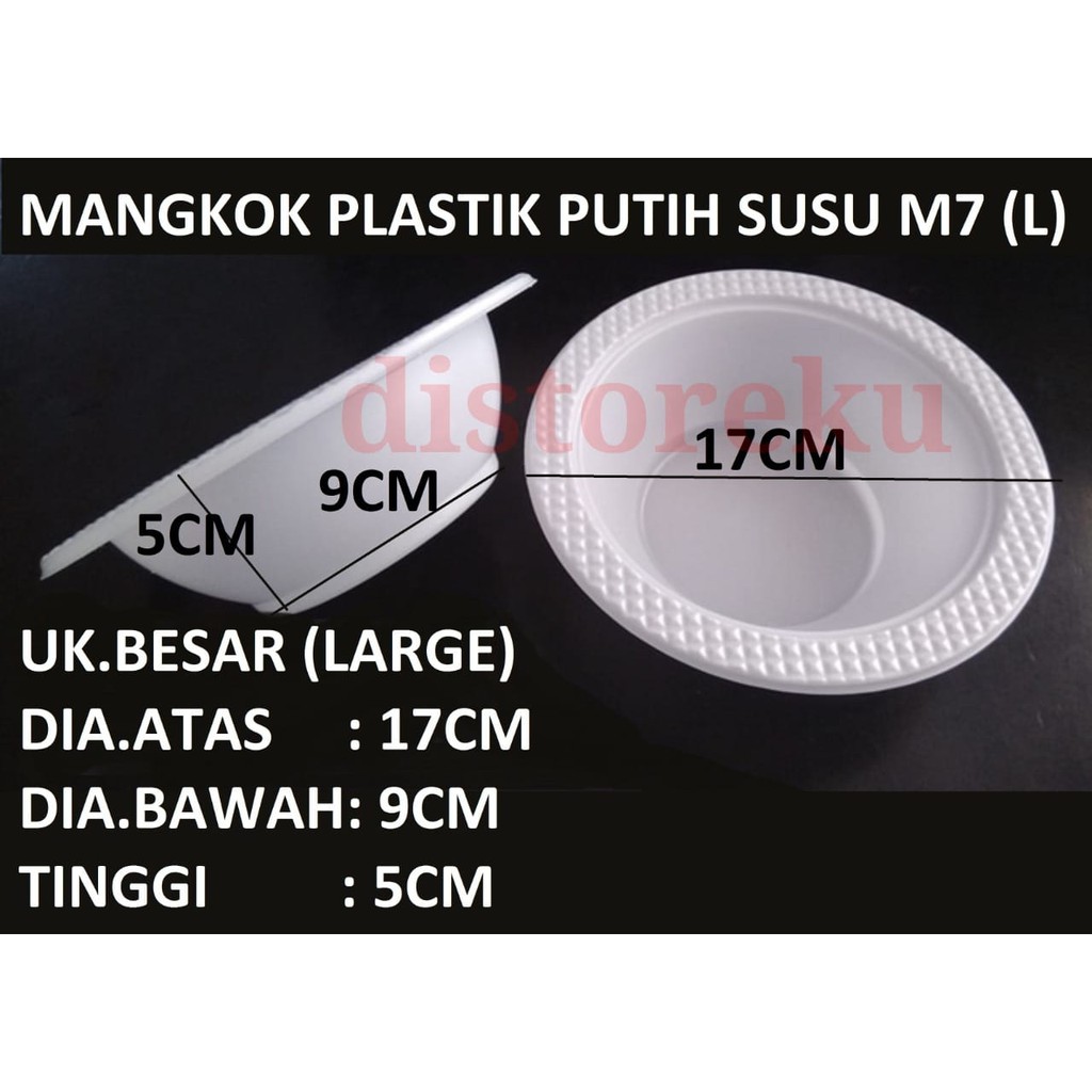 ISI 50PCS Mangkok Plastik Putih Susu Cup Wadah Kuah Baso M7 ukuran BESAR LARGE