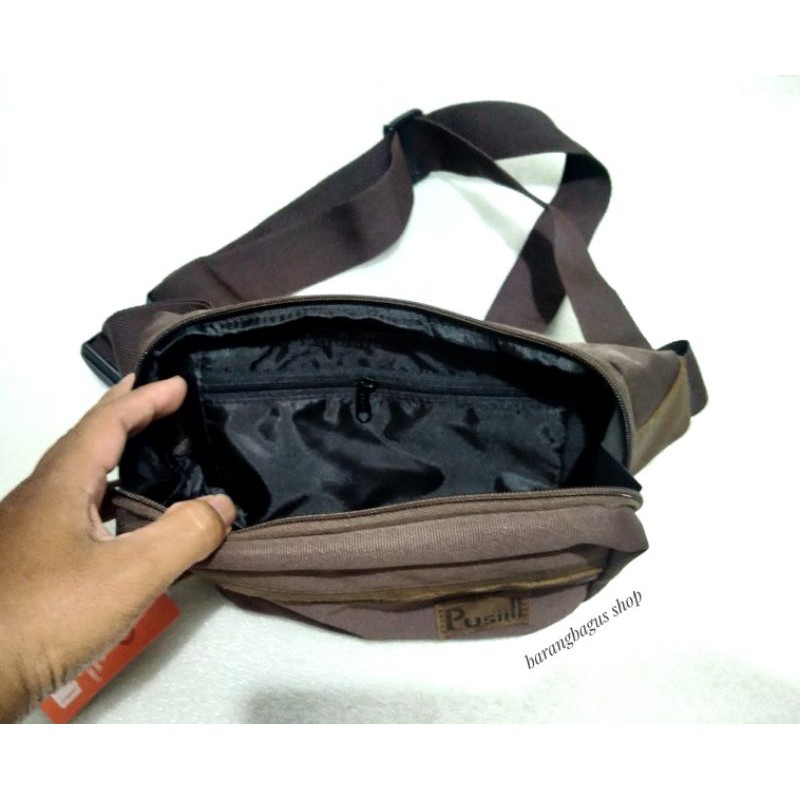 Tas pinggang waistbag Original pria brand Pusiill bahan cordura (kode 063)