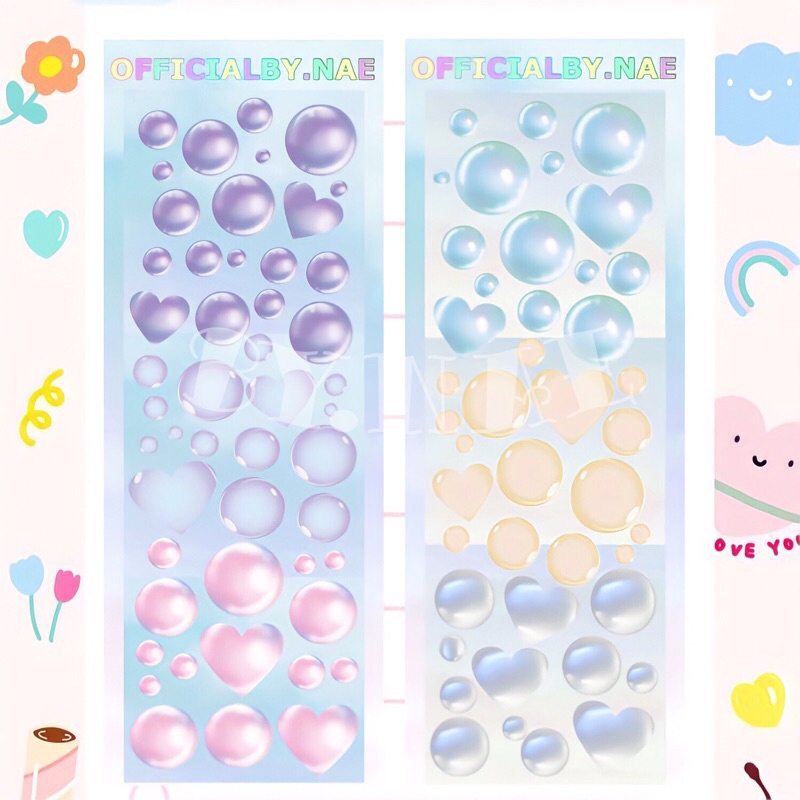 

Bubble Sticker Kiss cut | Sticker deco polcos | Sticker Journaling by.nae