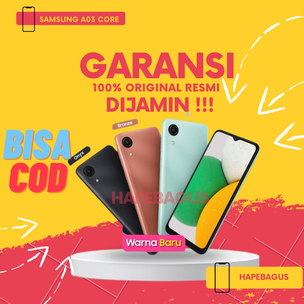 Samsung Galaxy A03 Core 2/32 GB Promo hp Hape Handphone Gadget Murah satu juta Samsung Sein Garansi 