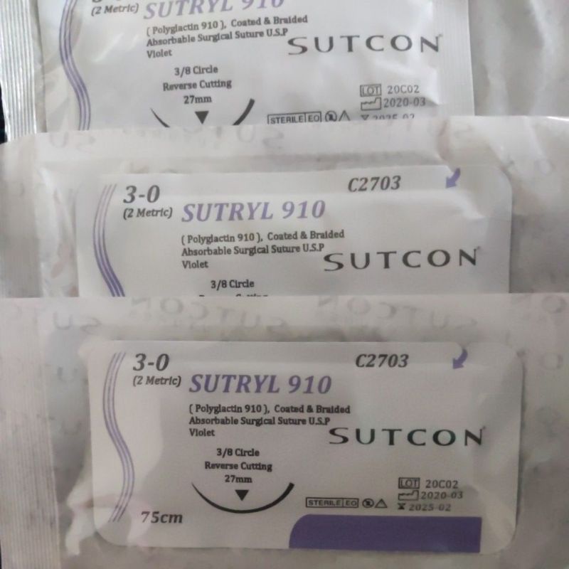 Benang operasi Sutryl 3/0 c2703 cutting