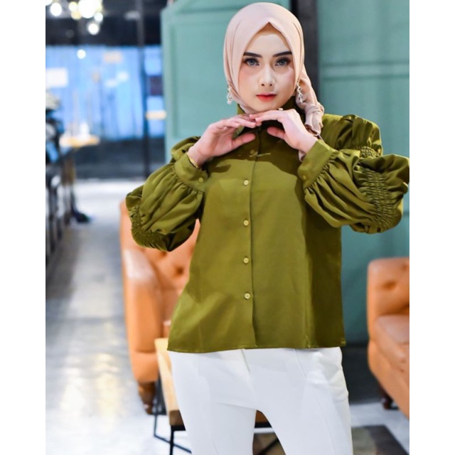 ZURI SHIRT KEMEJA WANITA POLOS LENGAN PANJANG//SHAKILA PREMIUM