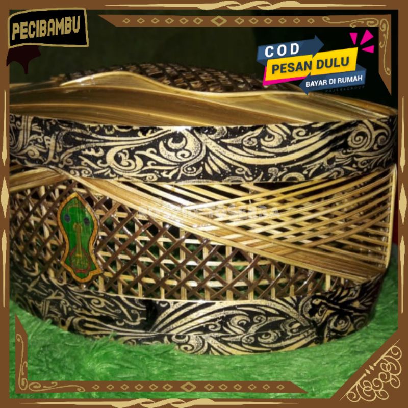 PECI BAMBU PECI ANTIK PECI UNIK KOPIAH BATIK SONGKOK BAMBU KERAJINAN BAMBU KOPIAH BAMBU PECI BATIK