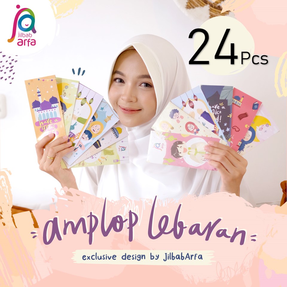 

(24 Pcs) Amplop Lebaran Idul Fitri / Amplop Angpau / Amplop Angpao - Isi 24 Pcs by Jilbab Afra Arfa - Ukuran Uang Besar
