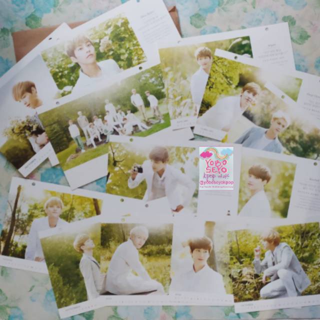 EXO Nature Republic Calendar Page Baekhyun Suho Kai Chen DO Sehun Chanyeol Xiumin Lay Kris Luhan Tao