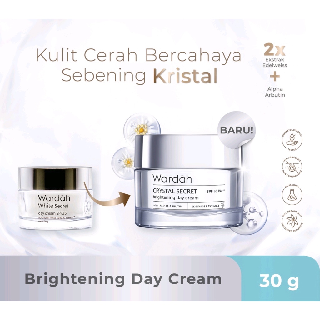 ❤️GROSIR❤️  Wardah Crystal Secret Brightening Cream 30gr