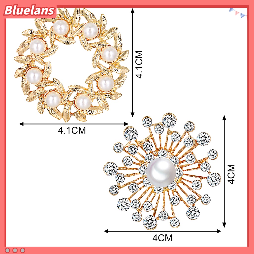Bros Pin Lencana Bentuk Bulat Aksen Berlian Imitasi Gaya Vintage Untuk Aksesoris Pakaian