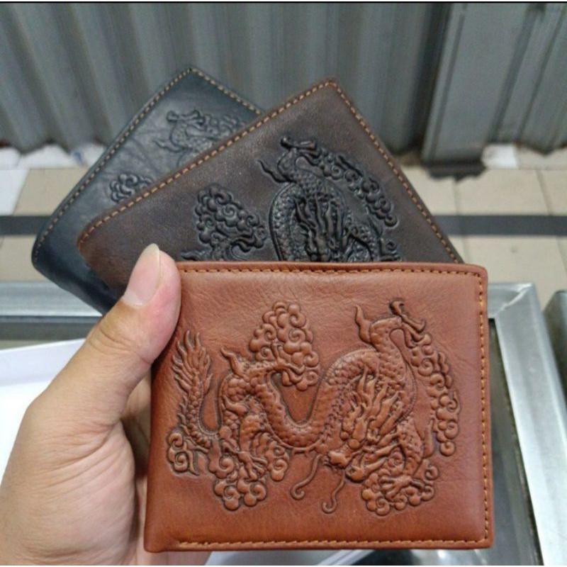 [PJC] Dompet Asli Kulit EMB-720 Dragon Original || Dompet Cowok Kulit Sapi Cetak Naga