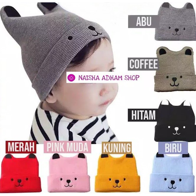 Topi Doggy Rajut - Topi Kupluk Unisex - Topi Bayi - Topi Kupluk Rajut  Bayi Telinga Doggy