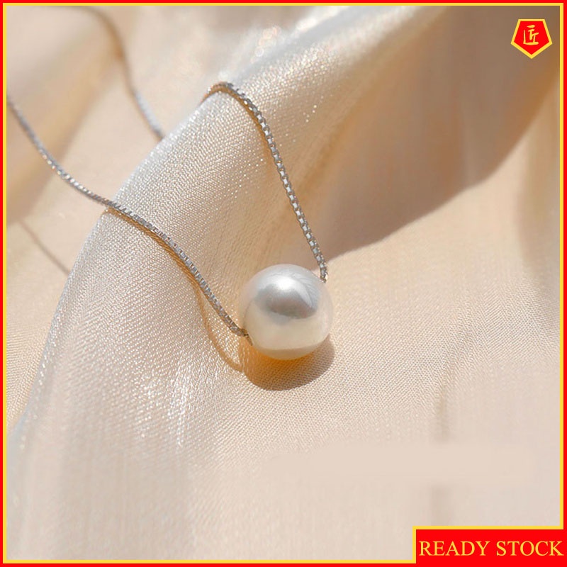 [Ready Stock]S925 Silver Freshwater Pearl Necklace Elegant Simple Korean Style