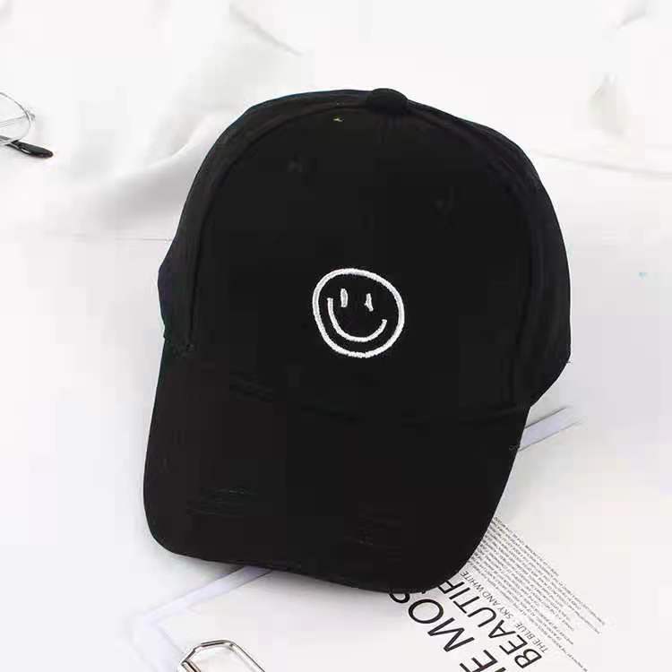 Topi Baseball Wanita Dan Pria Polos Bordir Smile Kekinian Fashion Korean Import