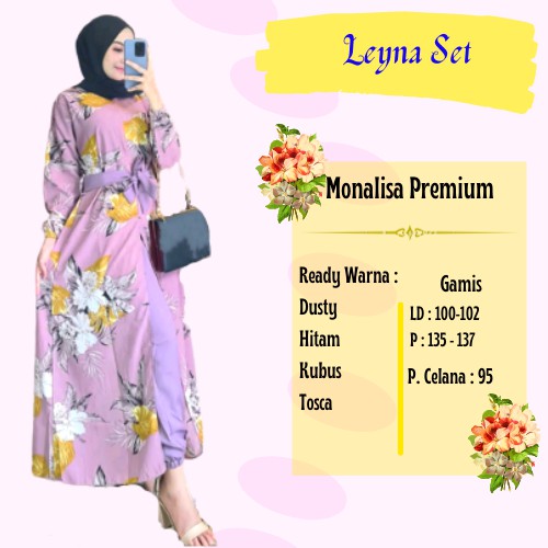 GAMIS SET SYAR'I MATT MONALISA KINARA VARIASI DOBEL UMPAK/GAMIS PLAT MOTIF SAKURA