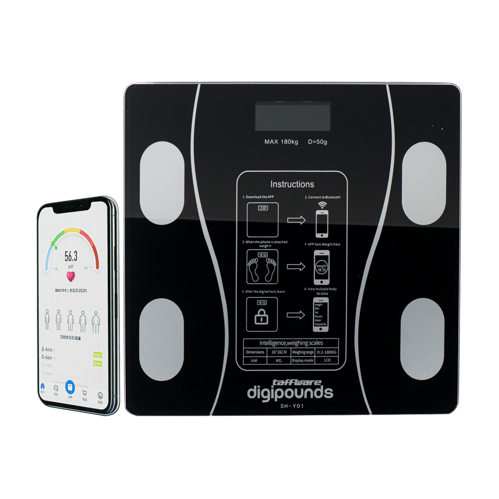 TIMBANGAN BADAN DIGITAL ELETRONIK HEALTH SCALE 180KG BODY FAT UKUR KADAR LEMAK