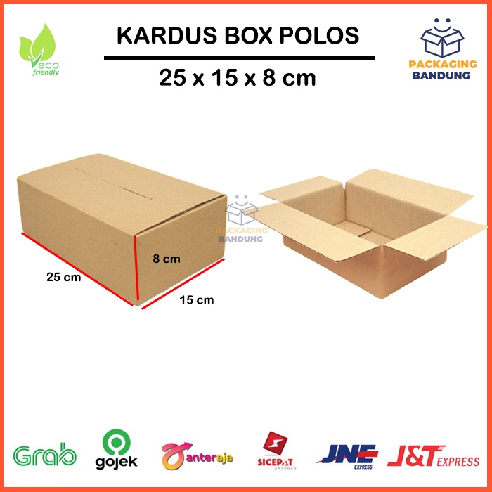 

Kardus Polos / Karton Box Packing, 25 x 15 x 8 CM, Tebal, Single Wall