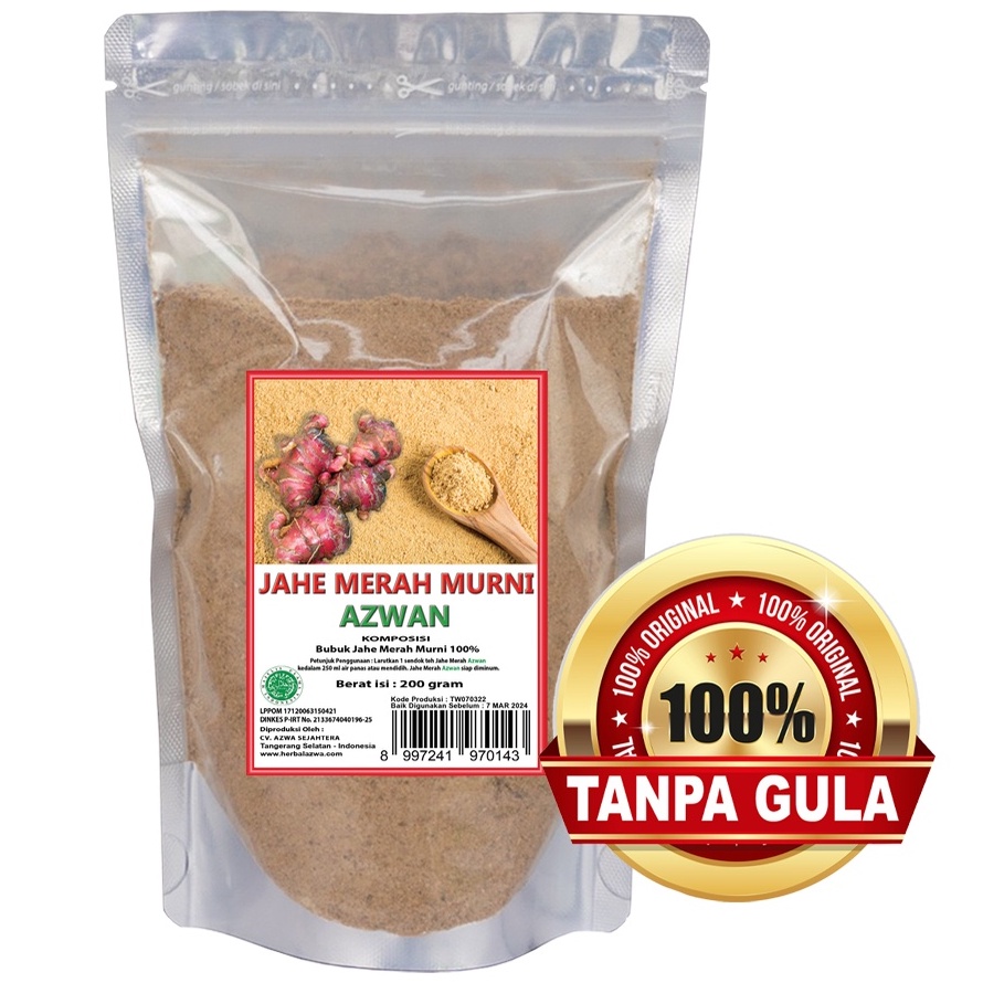 

Jahe Merah Bubuk Murni Tanpa Gula isi 200 gram
