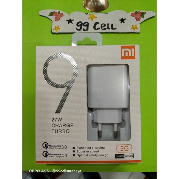 Charger TC cas cesan Xiaomi type C mi 9 original 27W charger turbo