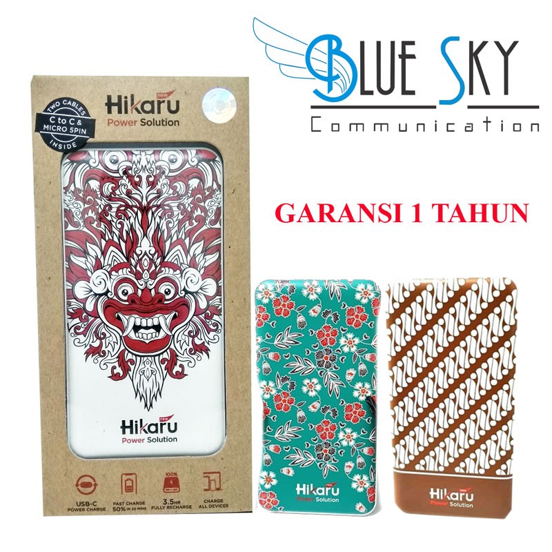 POWER BANK HIKARU QUALCOMM 3.0 GAMBAR 10.000MAH FAST CHARGING