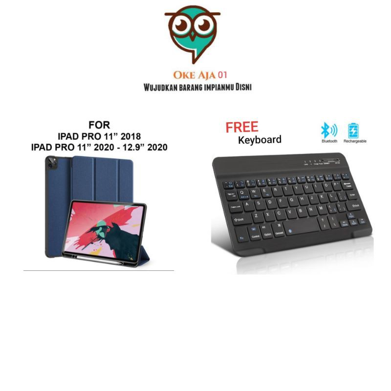 Case Flip Dux Ducis FREE Keyboard iPad Pro 11 inci - ipad Pro 11 inci 2020