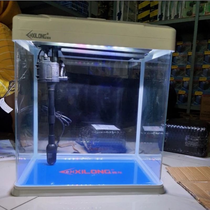 Aquarium bending XILONG 620 A FUll set tinggal pakai tanpa sambungan kaca