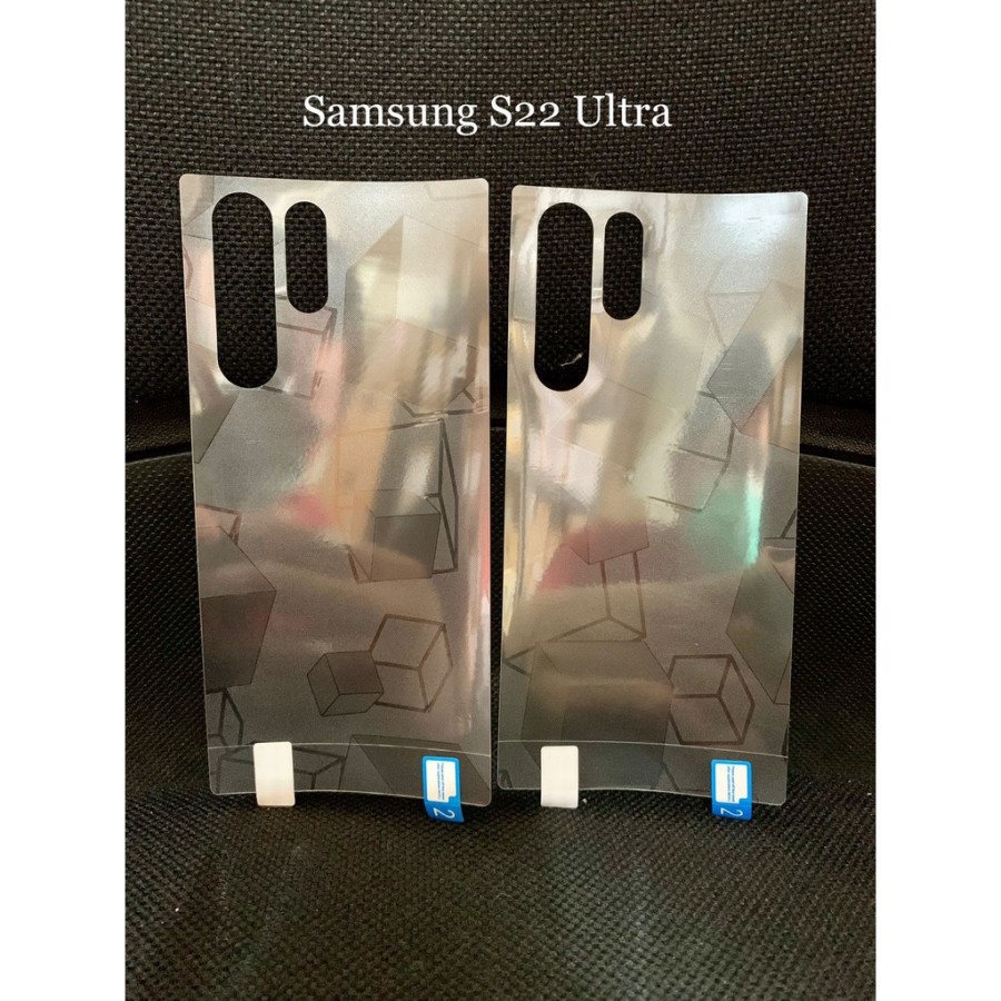 SAMSUNG S21 FE S22 S22+ S22 ULTRA ANTI GORES BELAKANG SKIN GLITTER CUBE, BACK GARSKIN KOTAK TRANSPARAN ANTI JAMUR PELINDUNG BELAKANG SAMSUNG S22 SAMSUNG S22 PLUS SAMSUNG S22 ULTRA SAMSUNG S22 +