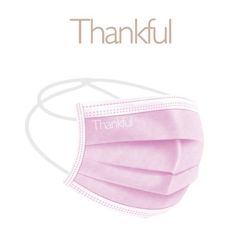 Thankful masker earloop 4 ply face mask / masker medis 3 ply isi 30 pcs