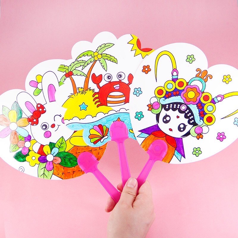 DIY MEWARNAI KIPAS MAINAN EDUKASI CRAFT KERAJINAN TANGAN EDUTOYS SOUVENIR GOODIE BAG HADIAH ULTAH-1