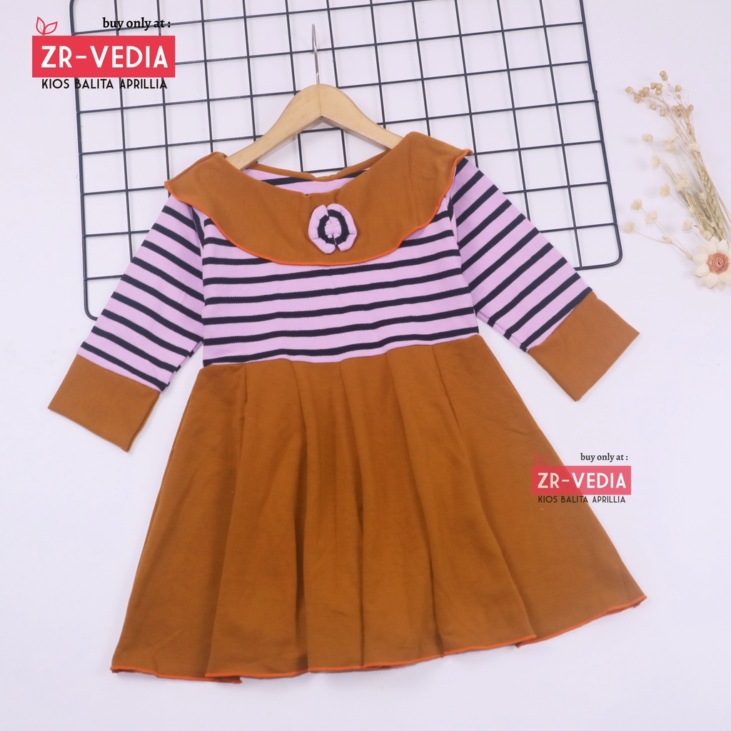 Dress Yumna uk 3-4 Tahun / IMPORT Dres Lengan Panjang Baju Anak Perempuan Pakaian Grosir Gaun Pesta