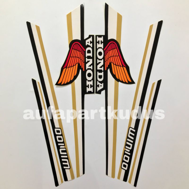 Stripping strip stiker sticker lis Honda WIN 100 striping win putih
