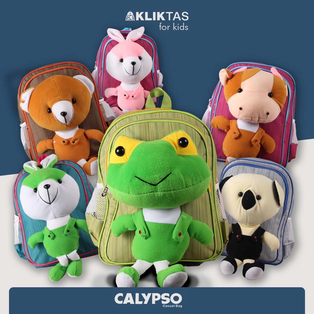 [KLIKTAS] as Ransel Boneka TK Anak Laki-laki Perempuan Calypso 3726 - Backpack Daypack Anak TK Karakter Boneka