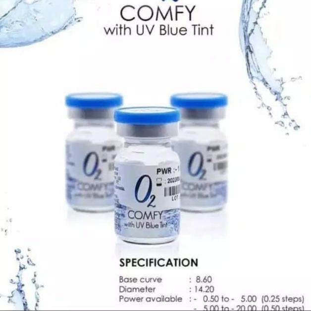 softlens O2 COMFY by omega bening tahunan/soflens clear s/d -10.00