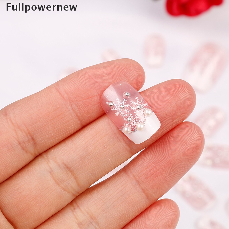 [FULL] 24*Snowflake short fake art skills acrylic nail fake artificial nails detachable