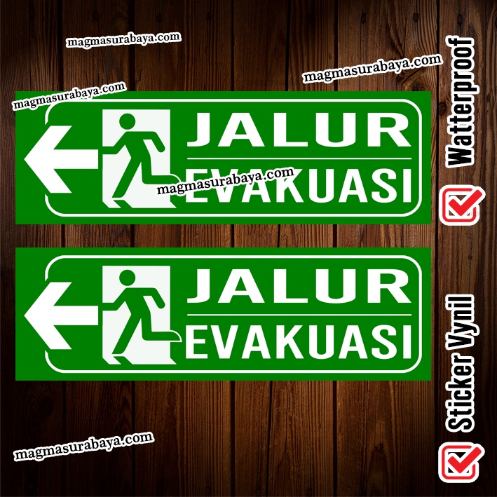 

Sticker stiker Label Jalur Evakuasi kiri - label sticker jalur evakuasi